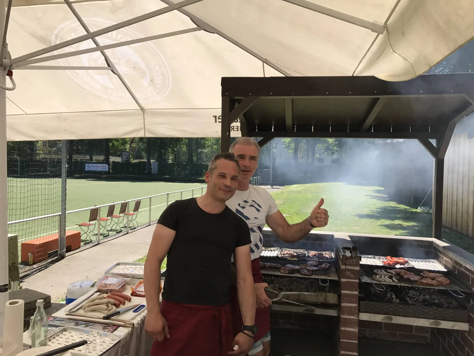 Grillstation beim Saisonabschlussfest 2017